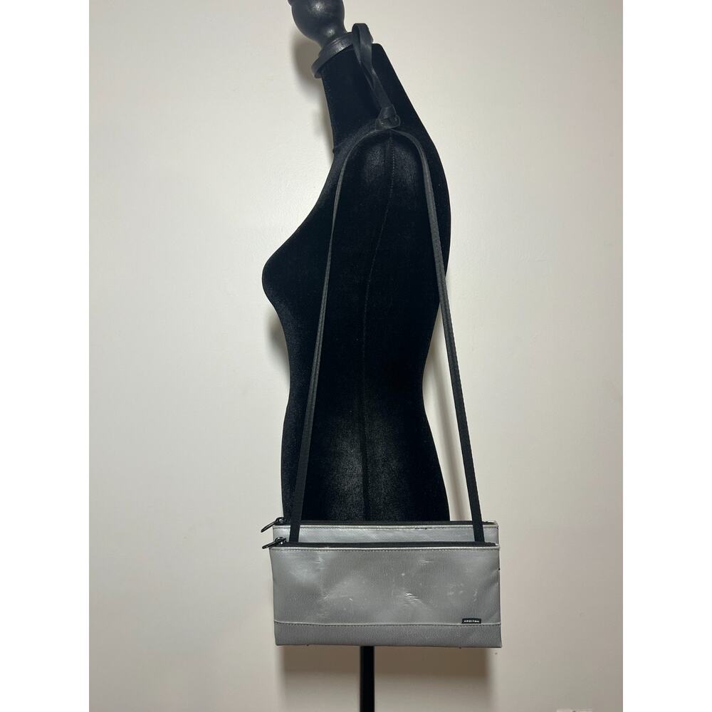 Freitag Silver/Gray F271 Masikura Double Pouch Crossbody Bag Recycled Truck Tarp